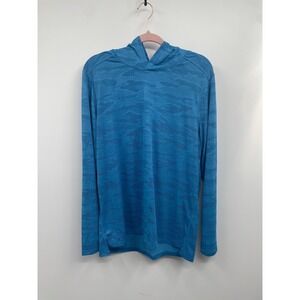 DSG Hoodie Mens Medium Shining Blue Jacquard Movement Long Sleeve Activewear NWT